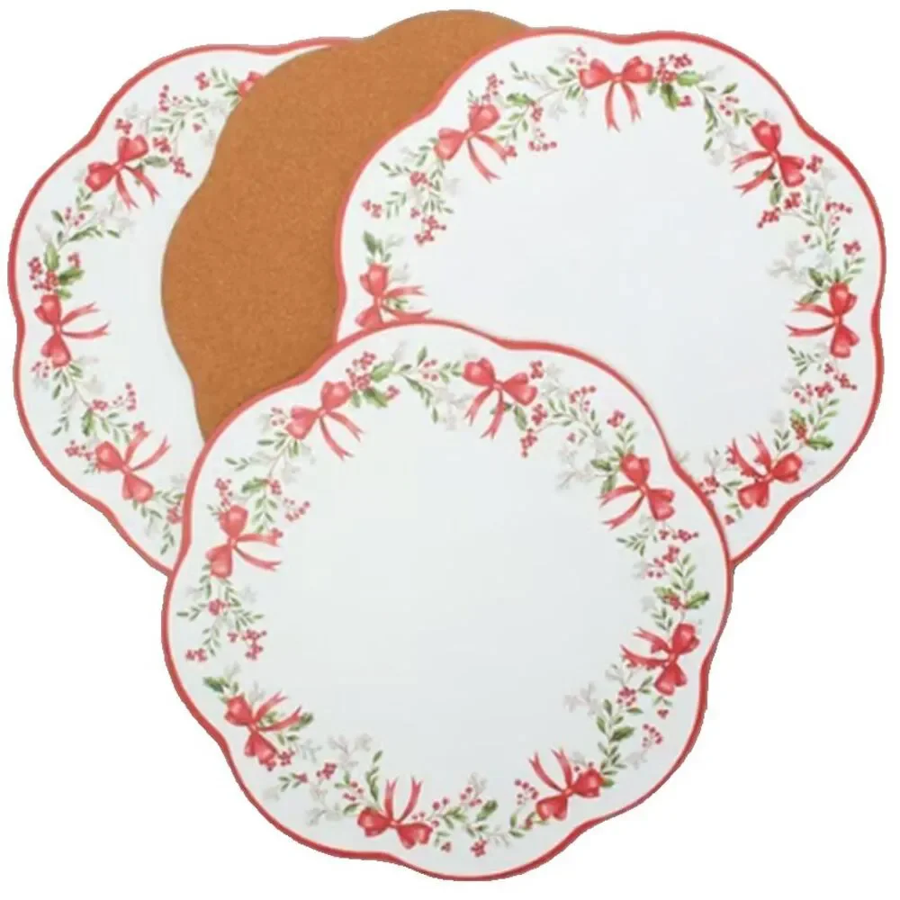 Set of 4 Hard Placemats w/Cork Back (14